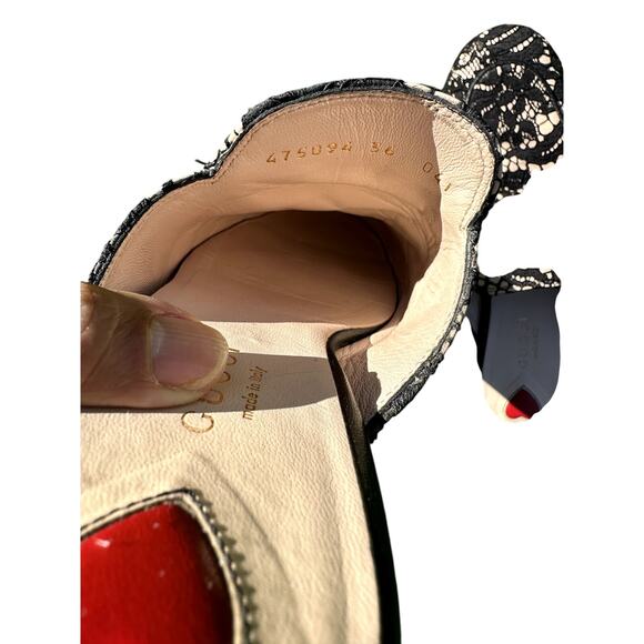 Gucci Princetown Romantic lace horsebit mules Black/Cream lace detail Size 36 - Picture 9 of 12